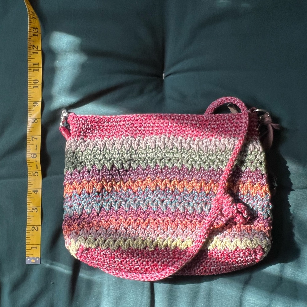 Sak crochet/woven multicolor purse